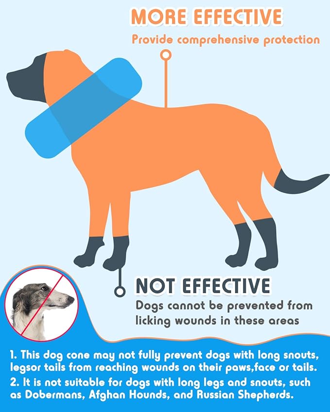 Inflatable Dog Pillow Cone Collar After Surgery, Donut Soft Neck Cone for Beagle French Bulldog Medium Plus Dogs, etc, Recovery E Collar to Stop Licking Paw