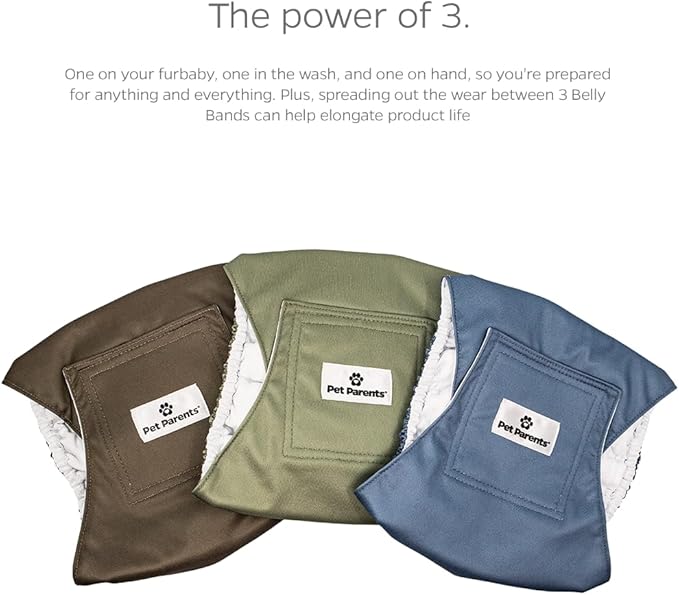Pet Parents® Washable Belly Bands for Male Dogs (3pack) + Extendrs® of Durable Dog Diapers Male, Premium Male Dog Diapers & Dog Wraps (X-Large, Koda)