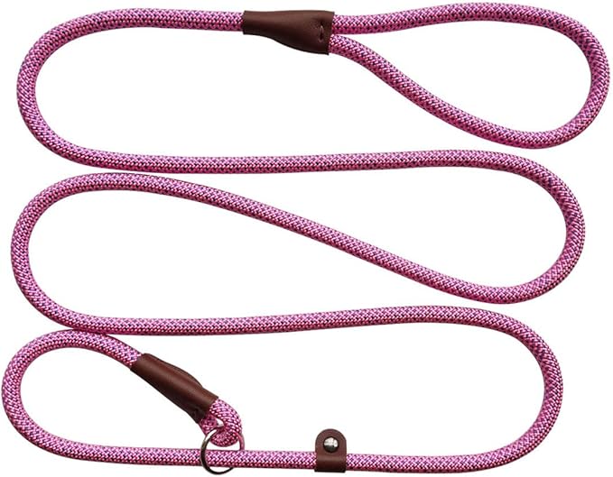 BTINESFUL 7ft Slip Lead Dog Leash, 1/4" Nylon Rope Dog Training Leash for Small Medium Dogs No-Pull Walking, Behavior Training, 14+ Colors