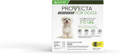 Provecta® Advanced for Small Dogs (5–10 lbs) Flea and Tick Topical Treatment, 4-Month Supply