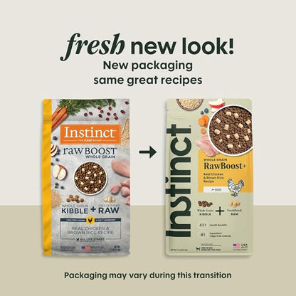 Instinct RawBoost, Natural Dry Dog Food with FreshDried Raw, Whole Grain Recipe - Real Chicken & Brown Rice, 3.5 lb. Bag