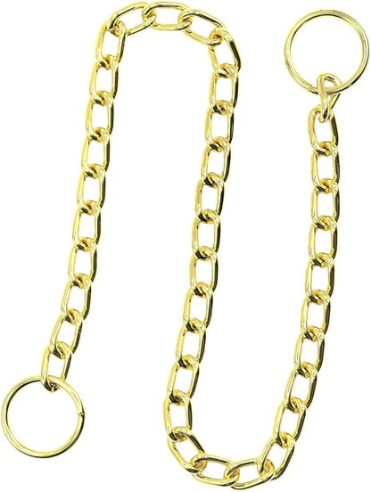 Dog Chain Collar, Metal Slip Link Training Heavy Duty Dog Collar Martingale Puppy Collars for XXS XS Small Medium Large Big Dogs, Silver+Gold XS