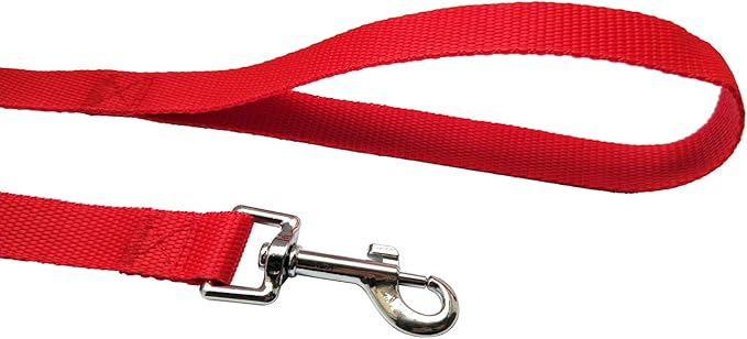 Nylon Training Dog Leash for Small Medium Large Dogs, 15ft 20ft 30ft 50ft Long Leash Dog/Puppy Lead for Obedience Recall Training, Camping (30ft, Red)