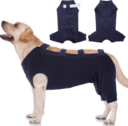IECOii Surgery Suit for Dogs - Male Dog Neuter Suit, Anti Licking Wounds Dog Onesie for Large Dogs, Post-Operative Vest - XXL-Blue