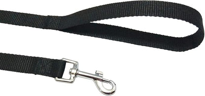Nylon Training Dog Leash for Small Medium Large Dogs, 15ft 20ft 30ft 50ft Long Leash Dog/Puppy Lead for Obedience Recall Training, Camping (1" x 50ft, Black)