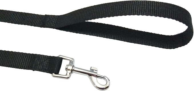 Nylon Training Dog Leash for Small Medium Large Dogs, 15ft 20ft 30ft 50ft Long Leash Dog/Puppy Lead for Obedience Recall Training, Camping (1" x 15ft, Black)