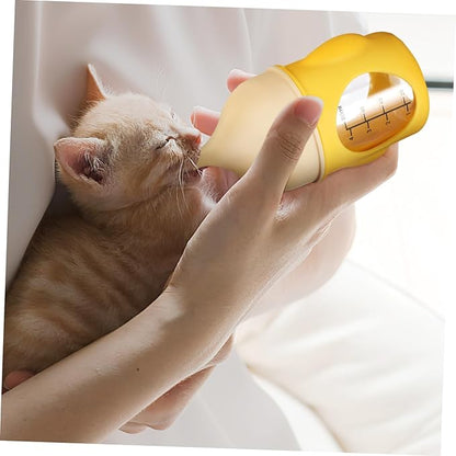 Newborn Kitten Puppy Nursing Bottle with Ergonomic Grip Clear Scale Clean Small Animal Feeding Tool for Animal Milk