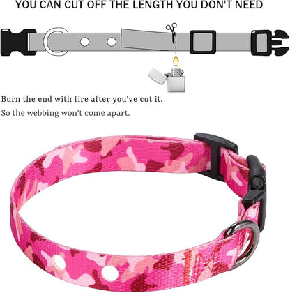 Rhea Rose 3/4 Inch Replacement Collar Strap Shock Collar with 2 Holes, Compatible with Nearly All Brands and Models of Underground Electric Dog Fences and Training Collars, Pink Camo