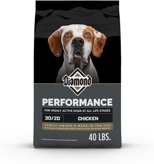 Diamond Performance All Life Stages Dry Dog Food 30/20 for Highly Active, Hard Working & Athletic Dogs 40lb Bag
