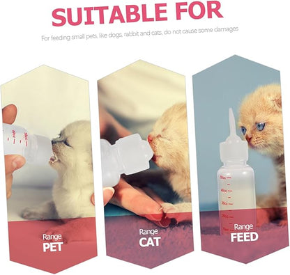 Hemobllo 5pcs Pet Nursing Bottles Safe Food-Grade Milk Feeder for Kittens Puppies and Newborn Animals Pointed Head Design Measurement Scale