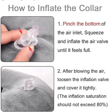PAWRELIEF Soft Inflatable Dog Cat Cone Collar – Pet Recovery & Protective Dog Neck Collar for Large Dogs Cats to Prevent Scratching, Licking (Gray, Extra Large)