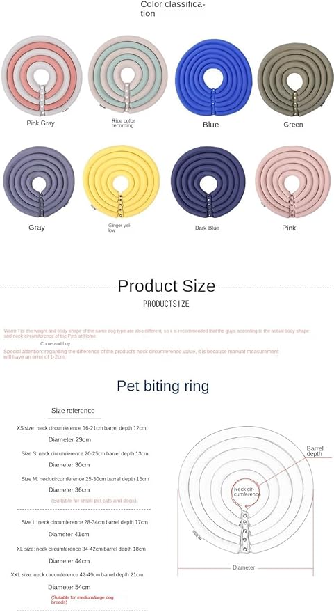 Dog Cone Collar, Inflatable Dog Neck Donut Collar Alternative After Surgery, Soft Protective Recovery Cone for Small Medium Large Dogs and Cats Puppies - Alternative Collar (Beige Green,L)