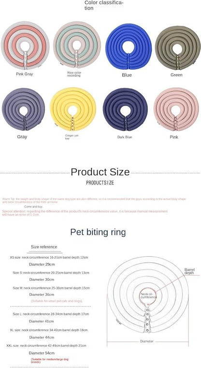 Dog Cone Collar, Inflatable Dog Neck Donut Collar Alternative After Surgery, Soft Protective Recovery Cone for Small Medium Large Dogs and Cats Puppies - Alternative Collar (Blue,S)