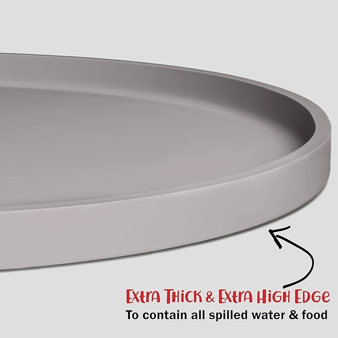 DogBuddy Dog Food Mat - Waterproof Dog Bowl Mat, Silicone Pet Mat for Food and Water Bowls, Nonslip Pet Feeding Mat with Edges, Dogs Food Mats for Floors, Puppy Supplies (XXL: 32" x 19", Dove)