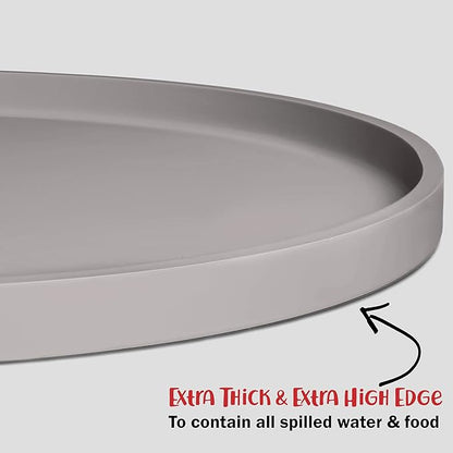 DogBuddy Dog Food Mat - Waterproof Dog Bowl Mat, Silicone Pet Mat for Food and Water Bowls, Nonslip Pet Feeding Mat with Edges, Dogs Food Mats for Floors, Puppy Supplies (XXL: 32" x 19", Dove)
