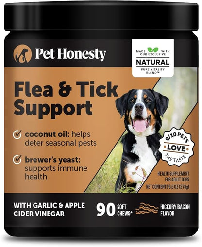 Outdoor Defense Flea and Tick Prevention for Dogs Supplement - Natural Flea and Tick Chews for Dogs, Oral Pills with No Harsh Chemicals, Natural Way to Enjoy The Outdoors - Bacon (90 Count)