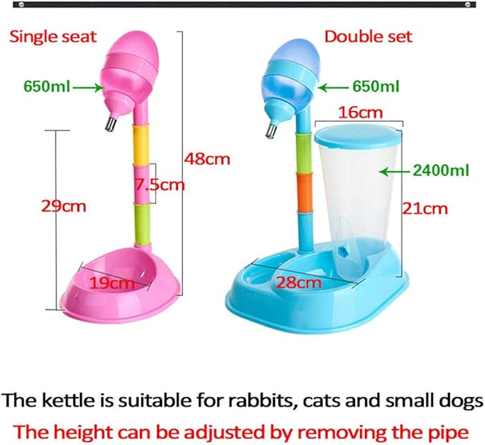 Dog Bowls Cat Bowls Pet Automatic Feeder Pet Drinker Waterer Adjustable Detachable Dog Automatic Drinkers Orange