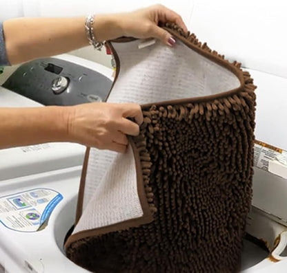 Muddy Mat® | Super Absorbent Door Mat Indoor, Microfiber Quick Dry Chenille Entryway Rug, Non-Slip Front Door Mat, Indoor Mats for Entryway, Machine Washable Pet Rug, Brown 36"x72"