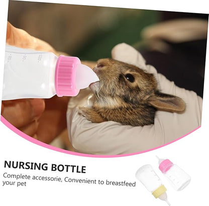 2PCS Kitten Milk Bottle Set Sturdy Cat Nursing Bottles Feeding Nipples for Kittens and Puppies for PET Feeding at Home