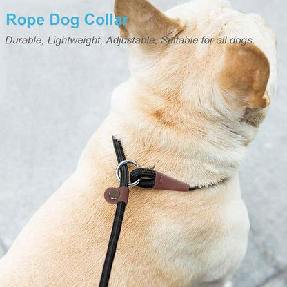 MayPaw Slip Collar Nylon Rope Choke Collar for Dog Training- No Pull Round Martingale Dog Collars for Small Medium Large Dogs (20" x 1/4", Red)