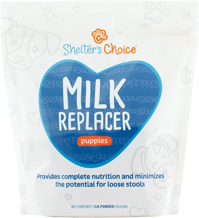 Shelter's Choice Puppy Milk Replacer, Milk for Abandoned Puppies or Puppies Born in Shelters, Provides Complete Nutrition, Supports Healthy GI Tract, and is Easy to Mix, 1 lb