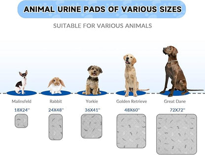 Sunheir Washable Pee Pads for Small Pet 5-Pack, Reusable Pet Training Pads Absorbent & Leak-Free, Waterproof Pee Pads for Dog Cat Rabbit Guinea Pig Hamster, Whelping Pad (Leaves - Deep Grey, 12x12)