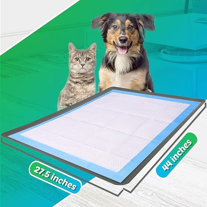 TidyFriend 2 Pk Dog Pee Pad Holder Tray Fits for 27.5” x 44” Pee Pads with Corner Lock Holes, Raised Edges, Non-Spill, Easy to Clean Silicone Dog Potty Tray Holder, for Indoor Floor Protection (Grey)