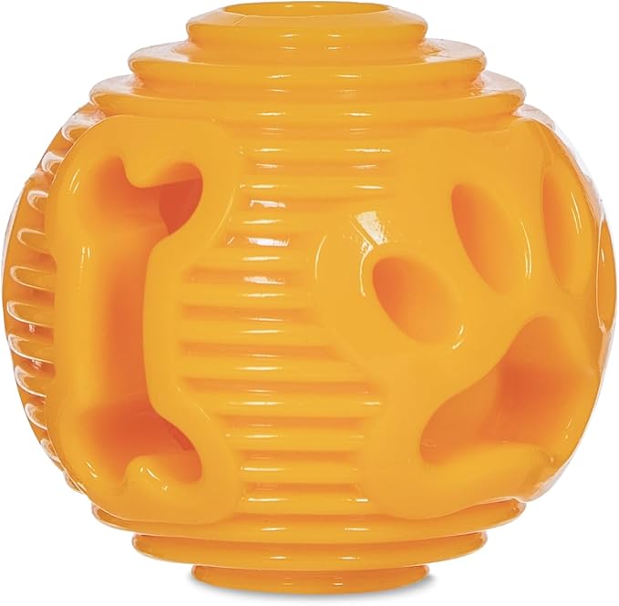 Hank & Harley Dog Toy Treat Ball- Entertain with Food & Treat Dispensing, Fetching and Chewing Toys. Amazing Durability, Dishwasher Safe, BPA Free Non-Toxic Rubber (Ball)