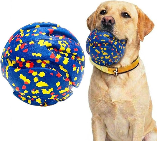 CAISHOW Dog Ball Squeak Toys (Bell Ball 5.12in Blue)