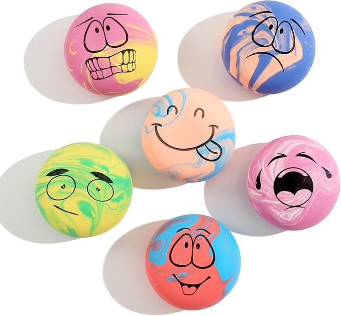 SCHITEC Squeaky Dog Toys, [6 Pack] Interactive Latex Rubber Squeak Ball Toy, Soft Fetch Play Balls for Puppy Small Dogs