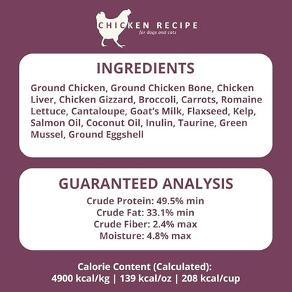 Steve's Real Food Freeze-Dried Raw Nuggets - Chicken Recipe - Raw Pet Food for Dogs and Cats - 20 oz