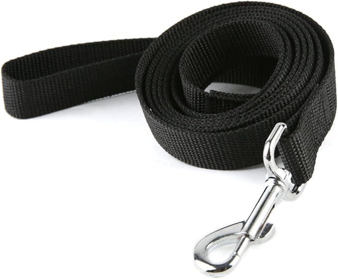 Nylon Dog Training Leash, Traction Rope, 4Ft /5 Foot /6 Feet Long, 5/8 inch 3/4 Inch 1 Inch Wide, for Small and Medium Dogs (1'' x 8 FT, Black)