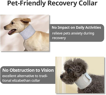 Cat Neck Brace Cover - Adjustable Elizabethan Collar for Post-Surgery Recovery Anti-Lick Wound Protective Cervical Cone for Small Medium Large Dogs Cats (Neck Girth 7.5-15.0" Depth5.1