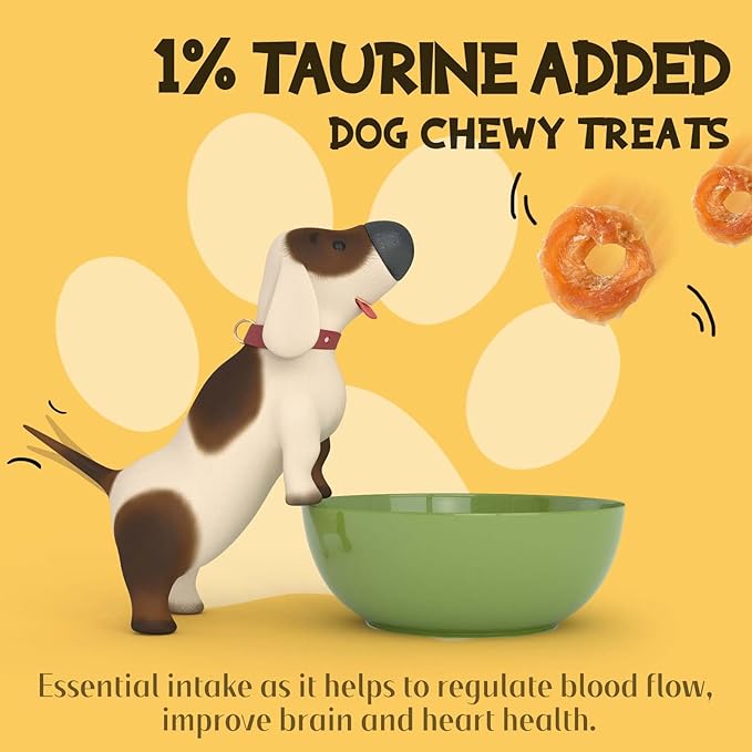 ASMPET Chicken Jerky Dog Treats, Chicken Rings, Training Treats for Dogs, Natural Dog Jerky Treats