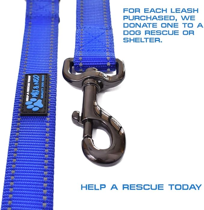 Max and Neo Small Dog Reflective Nylon Leash - We Donate One for Every Sold (Orange, 6x5/8)