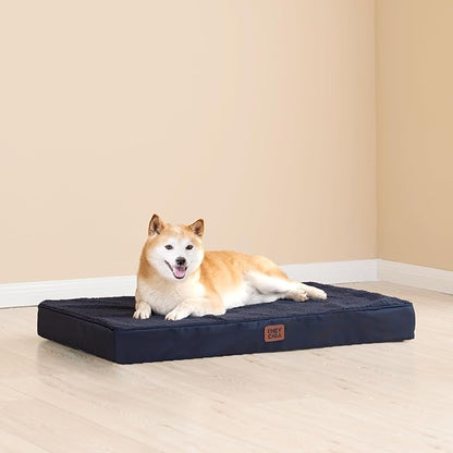 EHEYCIGA Orthopedic XL Dog Beds for Extra Large Dogs with Removable Washable Cover, Navy, 44x32
