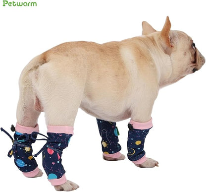 PetWarm Dog Recovery Sleeve 4pcs Set, Dog Leg Sleeve, Ideal for Comfort and Support During Pet Recovery, Suitable for Active or Support Recoverying Pet Use, Pink, L