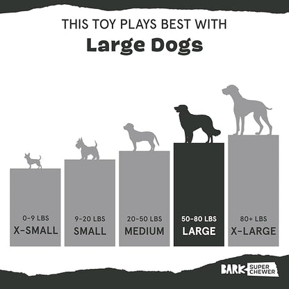 Barkbox Hambone Super Chewer Tough Dog Chew Toy for Aggressive Chewers, Plush Cover with Rubber Core - 2 Toys in 1 – Two Layer Treat Dispensing Dog Toy for Large Dogs