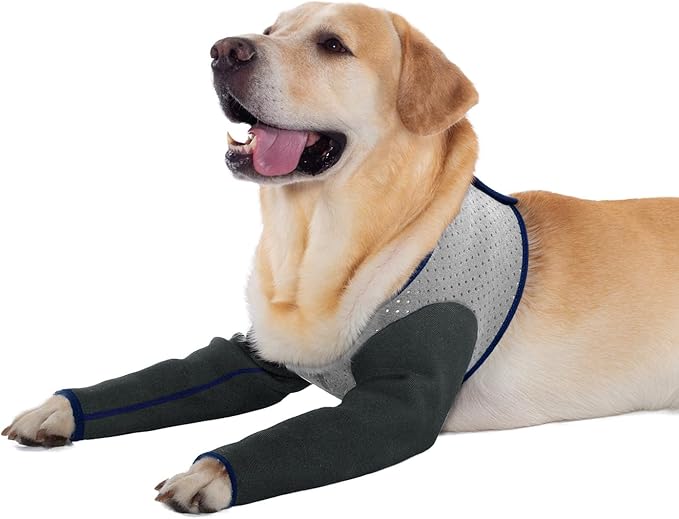Coodeo Dog Recovery Sleeves, Cone Collar Alternative, Abrasion Resistant Dog Recovery Suit, Washable 2.5mm Thick and Waterproof, Pet Wounds Prevent Licking, Biting (Grey, XL)
