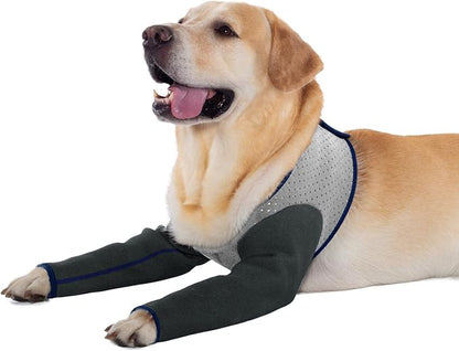 Coodeo Dog Recovery Sleeves, Cone Collar Alternative, Abrasion Resistant Dog Recovery Suit, Washable 2.5mm Thick and Waterproof, Pet Wounds Prevent Licking, Biting (Grey, XL)