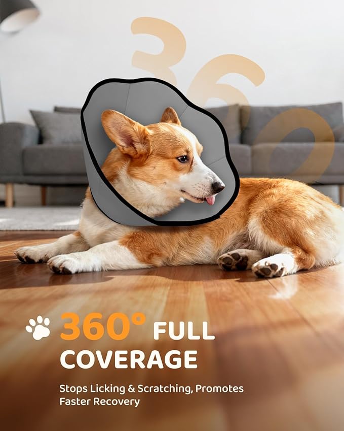 MIDOG Dog Cone Collar After Surgery, Soft Dog Cone Alternative to Stop Licking,Adjustable Elizabethan Recovery Cones