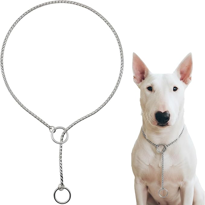Dog P Snake Chain Chrome Plated Metal Dog Training Choke/Collar-Fully Guaranteed Against Rust Tarnish or Breakage-Recommended for Professional Training (Sliver, 5mm * 18")