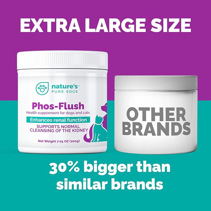 Phos-Flush Phosphate Binder for Cats and Dogs. Dog Kidney and Cat Kidney Support. Feline Urinary Tract Support. Compliments a Renal Failure Dog Food Diet or Cat Renal Support Diet. 200 Grams.