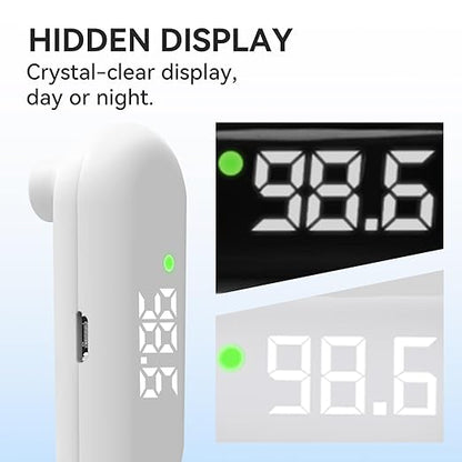 Thermometer Forehead, 1-Second Reading Digital Thermometers Accurate for Adult Kids White Thermometer Infrared with Fever Alarm Rechargeable Thermometers Mini