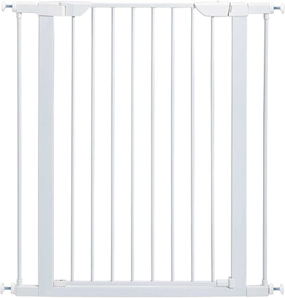 MidWest Homes for Pets 39-Inch High Walk-Thru Pressure Mounted Steel Dog Gate, Expands to 38 Inches Wide, Includes 3-inch Extensions, White