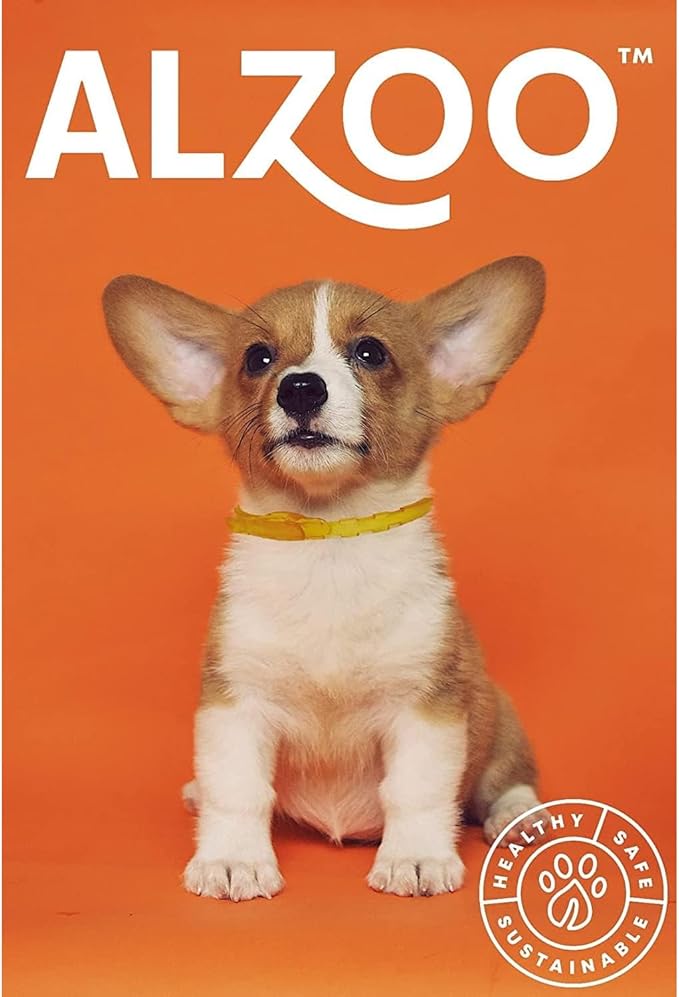 ALZOO Flea & Tick Dog Collar - Helps Repel Fleas, Ticks & Mosquitoes - 100% Plant-Based Active Ingredients - Waterproof - Up to 4 Months Protection - Medium-Sized Dogs: 16-40 lbs - Pack of 2