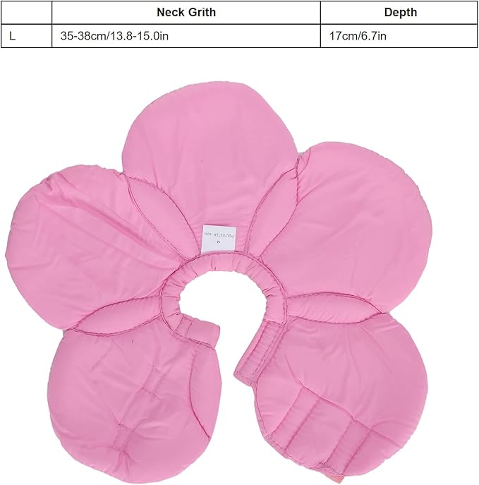 Dog Cone Collar, Wound Healing Protective Cone Surgery Recovery Collars Dog Donut Collar After Surgery Elizabethan Collar for Dogs Adjustable Soft Neck Cone for Small Pet (L)