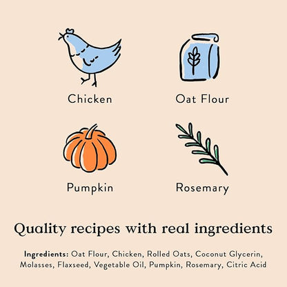 Bocce's Bakery Oven Baked Chicken Recipe Treats for Dogs, Wheat-Free Everyday Dog Treats, Made with Real Ingredients, Baked in The USA, Natural Soft & Chewy Cookies, Chicken, 6 oz