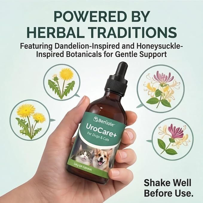 Urinary Health Liquid Supplement for Dogs & Cats, Supports Healthy Urinary Tract & Normal Urine Flow, Easy to Administer, Daily Wellness Support