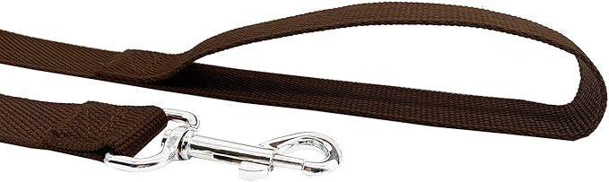 Nylon Dog Training Leash, Traction Rope, 4Ft /5 Foot /6 Feet Long, 5/8 inch 3/4 Inch 1 Inch Wide, for Small and Medium Dogs (5/8'' x 6 FT, Brown)
